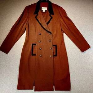 Danny & Nichol New York Women's Brown Double  Breasted Trench Coat Size 14P